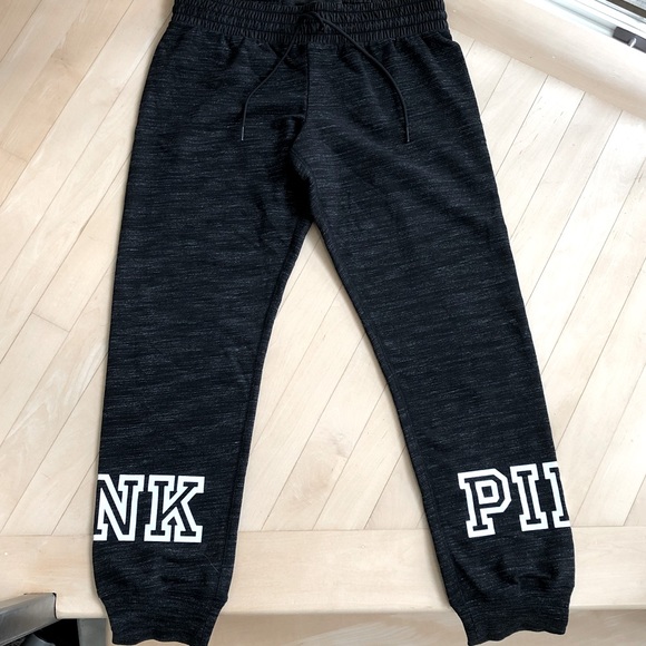 PINK Victoria's Secret Pants - NWT VS PINK Heathered Black Jogger Sweatpants